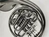 New French Horn Bb/F Black Nickel Plated Not detachable Bell Musical Instrument Professional Band Box Accessories Free Shipping
