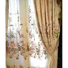 Curtain & Drapes High Grade American Chenille Blackout Curtains Fabric For Living Room Embroidered Flower Valance Voile Tulle Bedroom