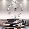 Horloges murales grandes horloge 3D Diy Acutor de miroir en acrylique Reloj de Pared Quartz Aigarle montre horloge salon décor à la maison moderne