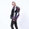 Winter Multicolor Faux Fur Leren Jas Dames Warme Korte Jas Dames Losse Jassen Dikker Mode 211207