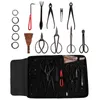 Jardin Bonsai Tool Set 15pcs Kit en acier au carbone Ciseaux de coupe Étui en nylon Manille extérieure pour camping Kit d'outils de cour professionnel 210719