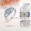 KALETINE Anello blu Anelli in argento sterling 925 per le donne Lucky Big Turkish Eyes Charm CZ Stone Ringlet Jewelry KLTR135 211217