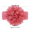 Baby Girls Headband Big Flowers Kids Children Hair Accessories Wide Elastic crochet headbands stretchy band 4 inch Chiffon flower 2467650