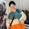 스웨터 남성가 스트리트 힙합 가을 당겨 스판덱스 O-Neck 외형 커플 스티치 남성 탑스 빈티지 knittwear 스웨터 211006