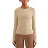 Yoga Clothes Women's Top Nude Breathable Tight Long Sleeve Sports Blouse Fitness Top