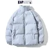 Kapten Mannen Harajuku Solid Warm Puffer Jacket Parka Mens Japanse Streetwear Winter Mannelijke Koreaanse Mode Bubble Coat 220105