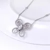 JURE S925 Solid Hollow Sterling Silver Necklace The One Jewelry Zirconia Butterfly Insect Shape 18 inches