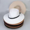 Männer Frauen Cowboy Hut Fedoras Bulk Filz Fedora Hüte Jazz Panama Hut Frau Breite Krempe Kappe Weiblich Männlich Top Caps 2021 Herbst Winter Großhandel Weihnachtsgeschenk