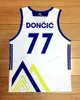 Custom Luka Doncic #7 Team Slovenija Редкая баскетбольная майка мужской верхний принт белый синий любой номер номера S-4XL