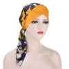 2021 mode Turban chapeau longues queues Hijab écharpe musulman foulard Bonnet afrique femme tête enveloppes chimio chapeaux Turbante Mujer