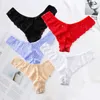 3pcs kvinnor underkläder underkläder sexiga spets transparenta trosor frestande ganska thong låg midja kvinnors underbyxor briefs g-string y0823