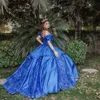 Vestido de fiesta de princesa Vestidos de quinceañera con peplum con cordones Vestidos de fiesta con hombros descubiertos Vestido dulce 15