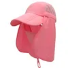 ワイドブリム帽子ユニセックスサンハット防水UV保護通気性野球帽がフェイスネックフラップライディングハンティングdelm22