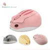 Optische Drahtlose Computer Maus Nette Cartoon Anime Hamster Form USB Mause Mini Kleine Ergonomische Rosa Mäuse Mädchen Kind Geschenk Spielzeug