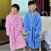 Child Bathrobe Long Towing Sleepwear Meninas Rosa Blue Roupao Meninos S pijamas Roupas Roupas Vestido 210903