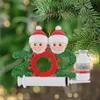 2021 Decorazioni natalizie Ornamenti per la quarantena Famiglia di 1-7 teste Accessori per ciondoli albero fai-da-te con regalo in resina corda