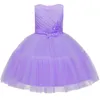 Robes de fille de fleur brodées pour enfants filles robe de fête de princesse formelle pour enfants robe de bal de mariage 3 4 6 8 10 ans 210303