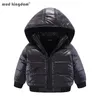 Mudkingdom Wintermäntel für kleine Jungen und Mädchen, einfarbig, warm, verdickt, Baumwolle, abnehmbare Kapuzenjacke für Kinderkleidung, Babykleidung 211203