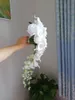 Bröllopsblommor Vit Färg Konstgjorda Silk Rosor med Calla Lily Bride Flower Diamond Cascading Bouquet Ramo de Novia Cascada