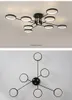 Nowoczesny LED żyrandol zdalnego sterowania Przyciemnianie do salonu jadalni sypialnia kuchnia dom czarna lampa sufitowa oprawa
