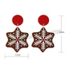 Christmas Series Charms Dangle Snowflake Tree Heart Skull Acrylic Earring For Women Cute Resin Cartoon Print Drop Earring Party Jewelry