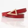 Ceinture en cuir pour femmes, classique, luxe, bouton triangle, mode coréenne, polyvalente, décorative, de styliste, qualité supérieure