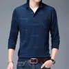 Diseñador de moda Marca Turn Down Collar Hombre Polo Camisa Hombres Casual Plaid Spandex Manga larga Tops Otoño Hombres Ropa 210308