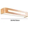 Modern Japanese Style Led Oak Wooden Wall Lamps Nordic Solid Wood Mirror Light Sconce For Bedroom Bathroom Wall Lights