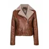 AELEGANTMIS WIRTE FAUXの毛皮のジャケットの女性のコート厚さの暖かいアウター女性クールなベルトぬいぐるみシャーパ210607