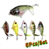 6pcs / parti 75mm 17g Pencil Lure Set Topwater Spinner Fiske Lures Bass Whopper Plopper Frog Trolling Pesca Whopper Plopper 220121