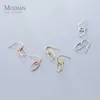 Minimalism 100% 925 Sterling Silver Mode Design Rose Guld Färg Drop Örhängen för Kvinnor Party Dangle Ear Fine Smycken 210707