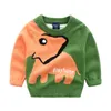 Gestrickte Kleinkind Junge Pullover Casual Cartoon Elefant Muster Warme Baumwolle Jungen Pullover Pullover Herbst Winter Dicke Pullover 210308