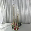 Ślubny stół Centerpiece Flower Stand Candle Holder 8 Heads Candlestick Z Lampshade Metal Gold Candelabra bez lampy