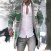 Primavera esplosiva 2021 Cappotti maglione cardigan di media lunghezza stampato giacca a vento a maniche lunghe da uomo