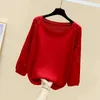 Spring cut-out knitwear women's Pullover loose Korean base coat round neck sweater thin 211103