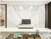 Papier peint moderne de peintures murales 3D pour salon blanc minimaliste pierre marbrée en pierre de texture de fond mur peinture murale