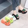 Summer Women Flip-Flops Beach Wedge Heels High Platform Outside Sandals Slippers