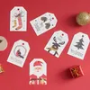 100pcs/lot Christmas Gift Hang Tags 350gsm White Snowman Santa Handmade Crafts and Baking Business DIY Card Tag New Year Gifts Hangtag