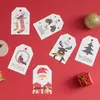 100 Stück/Los Weihnachtsgeschenkanhänger, 350 g/m², weißer Schneemann, Weihnachtsmann, handgefertigt, Kunsthandwerk und Backen, Geschäft, DIY, Kartenanhänger, Neujahrsgeschenke, Anhänger