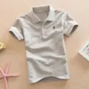 Solid Color Cotton Breathable Soft Polo Shirt 1-15Y Plain Kids Teens Summer Dreeses Grade School Boys Clothes 210529