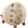 Natuurlijke hout cartoon muzikale speeltje chinese traditionele draaiende trommelvormige rammelaar hand bel baby kind vroeg educatief speelgoed 1 15YN Y2
