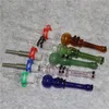 Mini Glassrohr Bong Shisha Konzentrat Dab Strohrohre Kit mit Quarzspitzen Öl Rigs Bongs