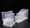 8 Tamanho Fosco PVC PVC Sacos de Presente Plástico com Alças Impermeáveis ​​Saco PVC Transparente PVC Clear Bolsa Favores Favores Saco Personalizado Logotipo # 170