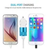 Mobiltelefon Adaptrar Billaddare Metal Travel Adapter 2 Port Färgglada Micro USB-kontakt för Samsung S20 Plus S21 Ultra Opp-paket