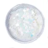 Karlash Beyaz Parıltılı Tırnak Sanat Dekorasyonları Yıldız Kalp Lazer Parlak Tırnak Pulları 30G Güzellik Tasarımı için Toz Tozu279H