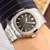 2022 5711 A21J Automatic Mens Horloge 40mm Staalkoffer Zwart Textured Dial Stick Markers Roestvrijstalen Armband 6 Stijlen Horloges Puretime01 E25H8