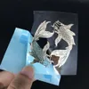 Custom 3D Silver Fish Metal Stickers Labels Electronic Printing UV Transfer Self Seal Brand Name Nickle Sticker