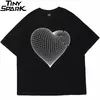 Men Hip Hop Streetwear Tshirt Broken Heart Print T Shirt Harajuku Cotton Casual Summer Short Sleeve T-Shirt Black Tops Tees 210716