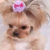 Pet Koronki Princess Hair Clips Puppy Dogs Kot Bowknot Barrette Szczenięta Koty Śliczne Łuki Pies Grooming Włosy Akcesoria Dekoracja BH5304 Tyj