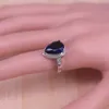 Grande goccia d'acqua pietra blu gioielli in argento colore per le donne gioielli da sposa orecchini anello collana braccialetto impostato in negozio H1022